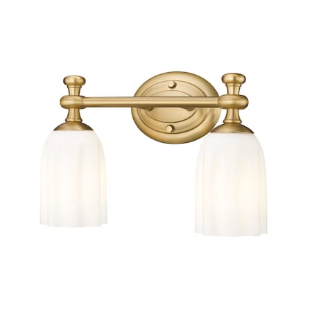 Z-Lite Orion 2 Light Vanity, 13.75in. W x 44in. L, Modern Gold 1102-2V-MGLD